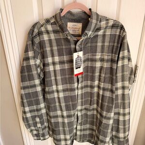 Weatherproof Men's Gray Plaid Button Down Shirt
